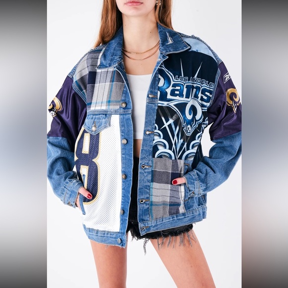 LF Jackets & Blazers - Los Angeles Rams Vintage Patchwork Denim Jacket